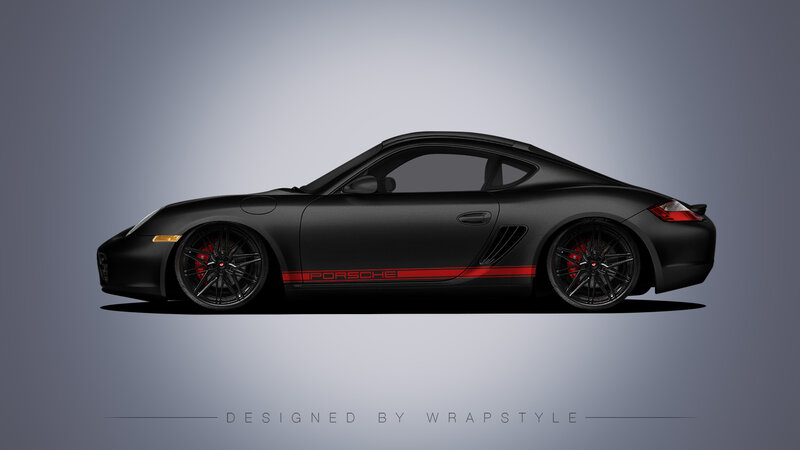 Porsche Cayman - Red Stripes Design