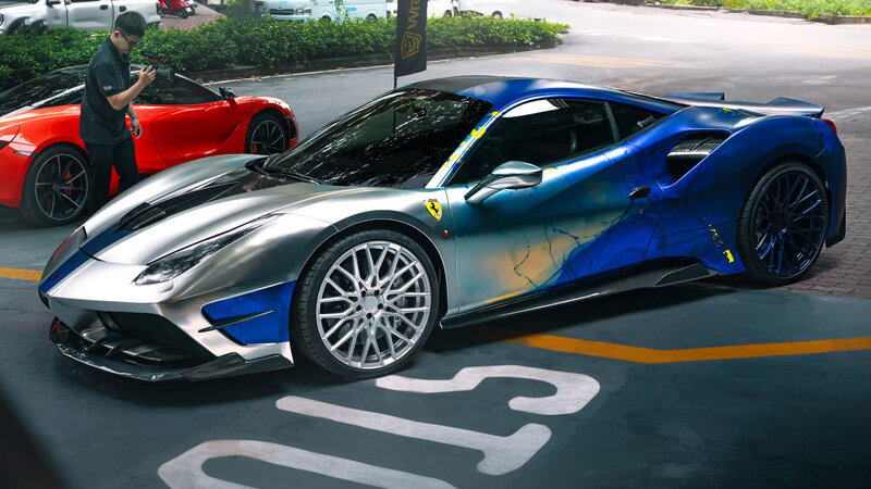 Ferrari 488 GTB - Misha Design Chrom Wrap